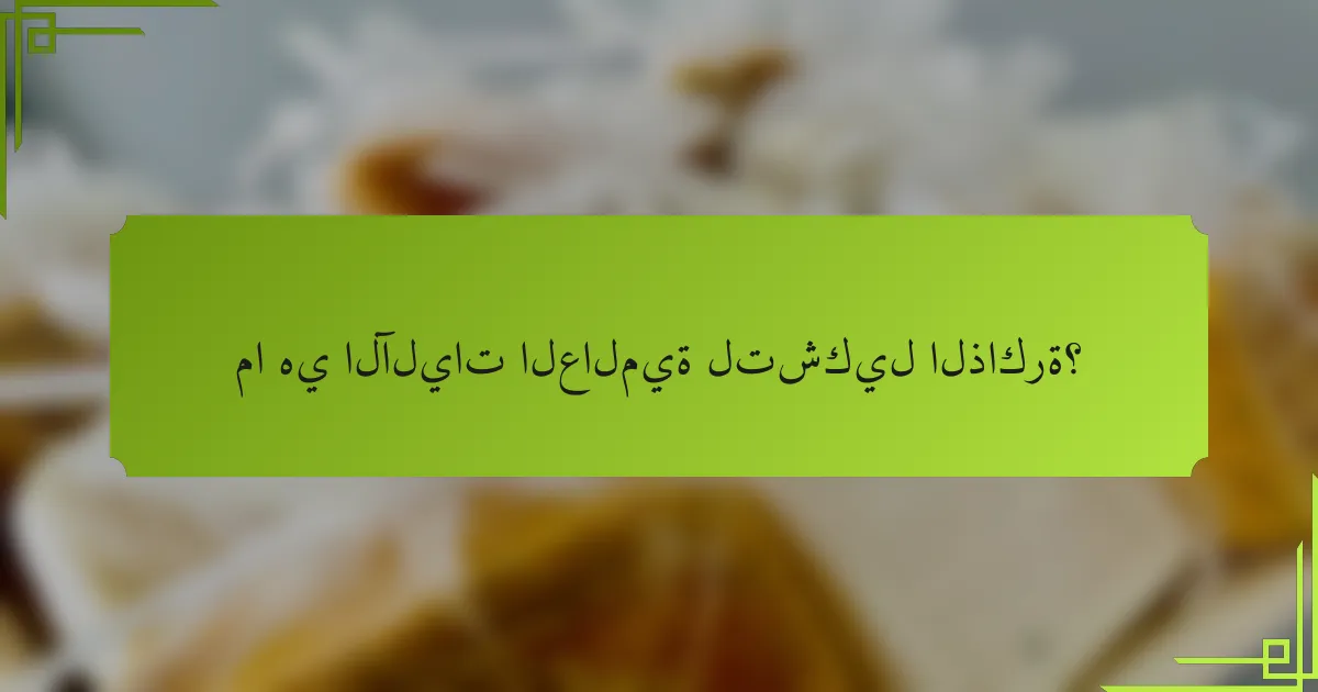 ما هي الآليات العالمية لتشكيل الذاكرة؟